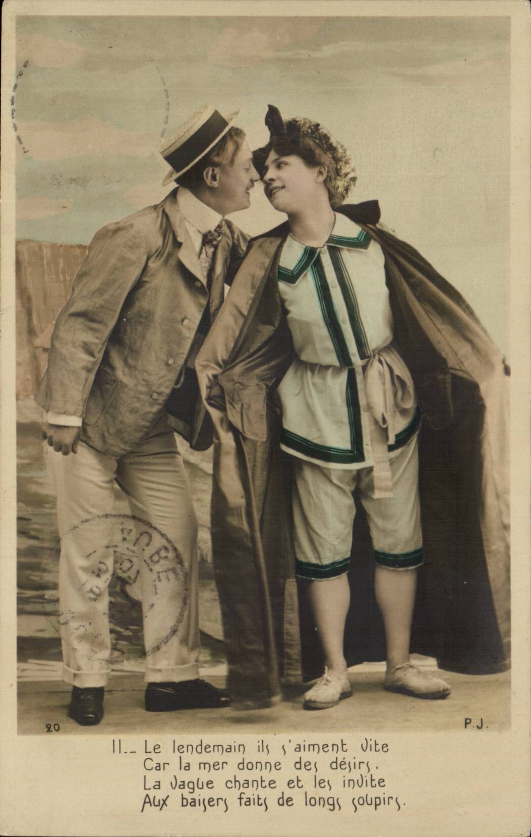 Couple amoureux — scène de plage — P.J. n°20