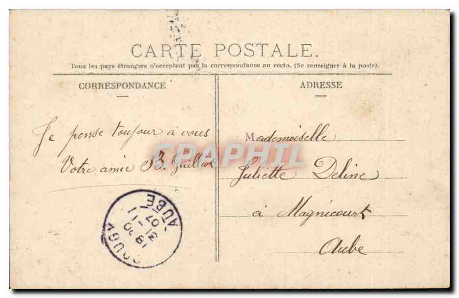 Couple amoureux — scène de plage — P.J. n°20 — Verso