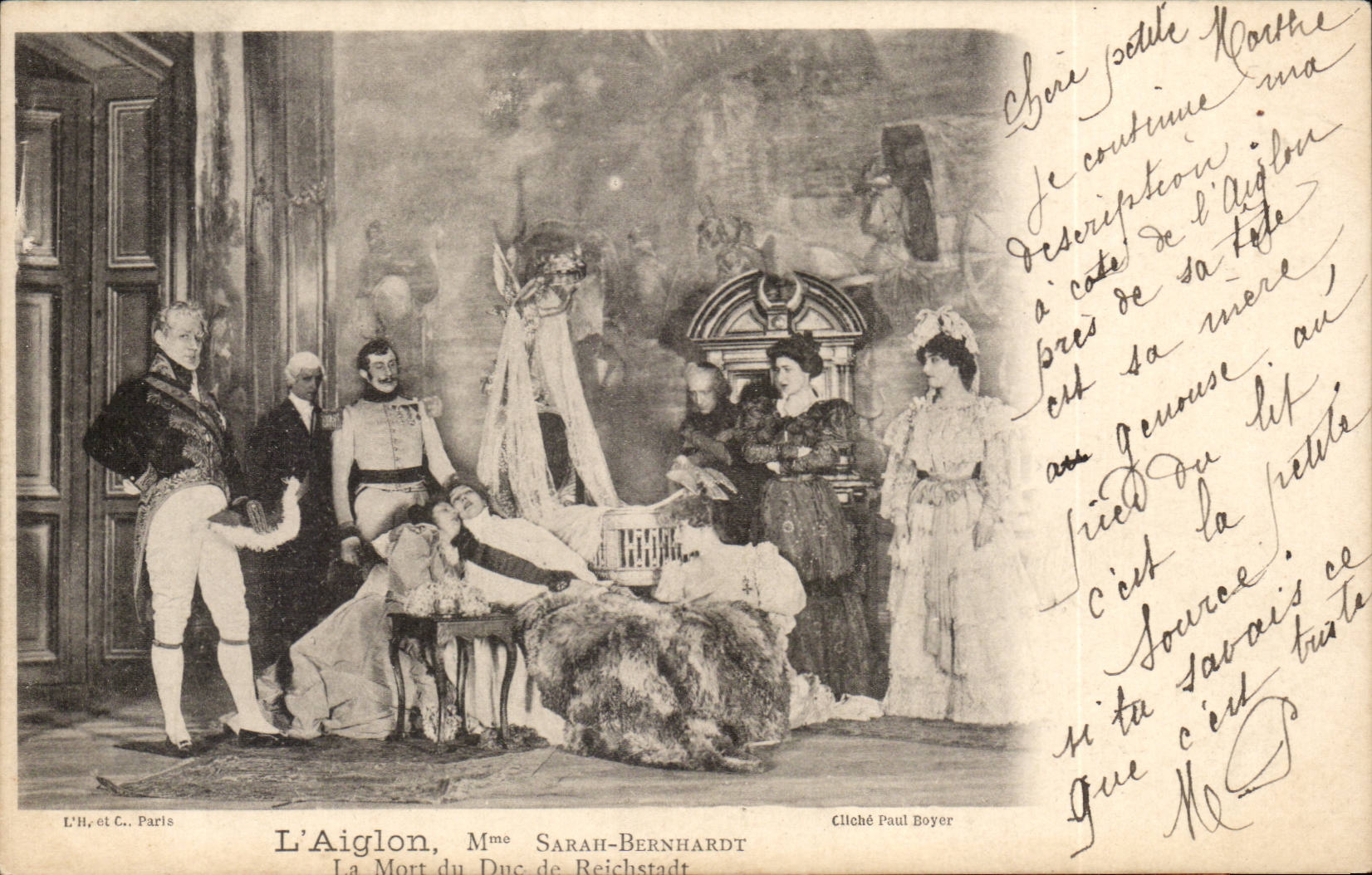 La Mort du Duc de Reichstadt — L'Aiglon, Mme Sarah-Bernhardt — L'H. et C., Paris