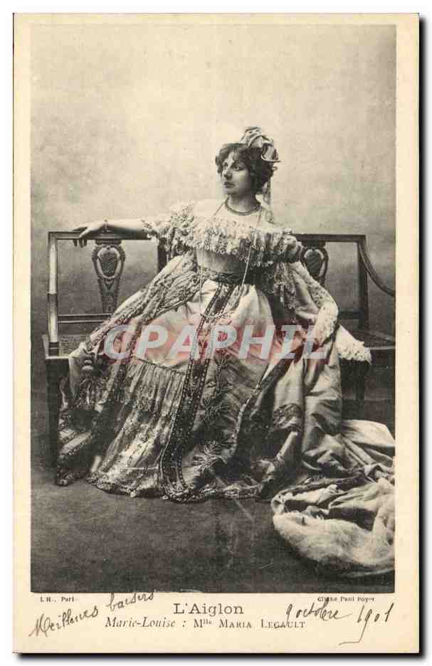 CPA L'Aiglon Mme Sarah Bernhardt Marie louise Mlle maria Legault (theatre)