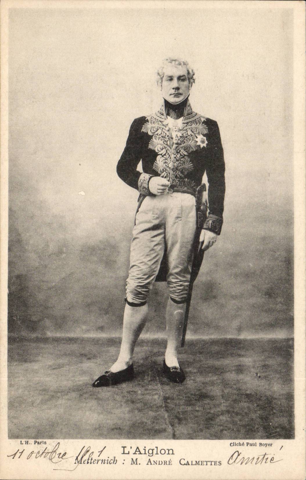 CPA L'Aiglon Mme Sarah Bernhardt Metternich M andre Calmettes (theatre)