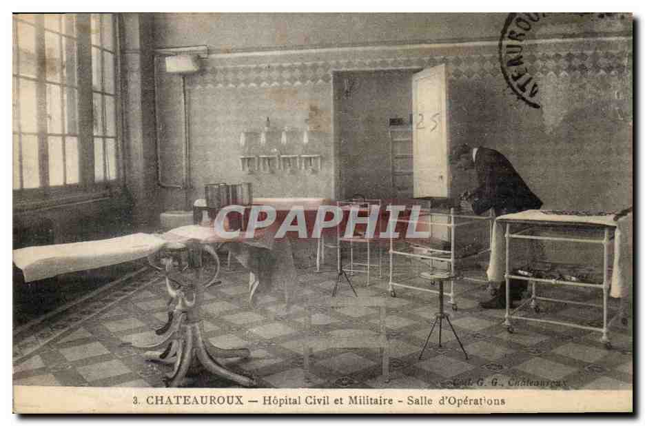 CPA Chateauroux Hopital militaire et militaire Salle d'operations (sante hospital)