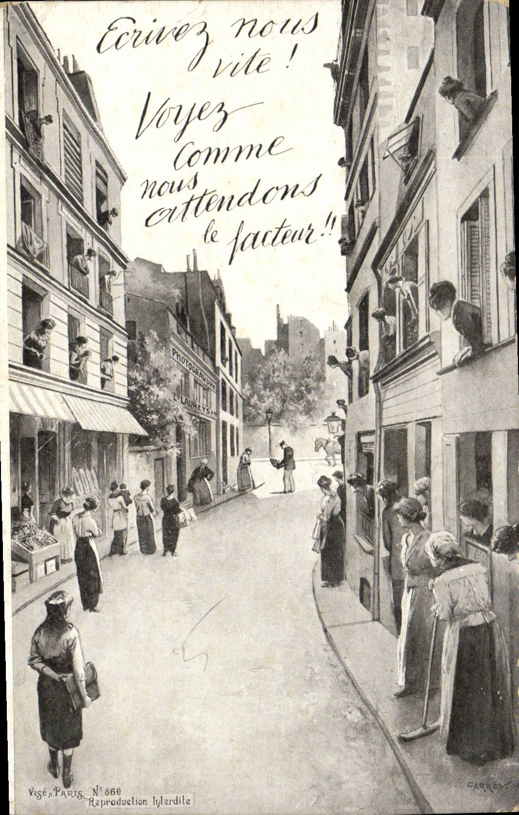 CPA Ecrivez nous voyez comme nous attendons le facteur