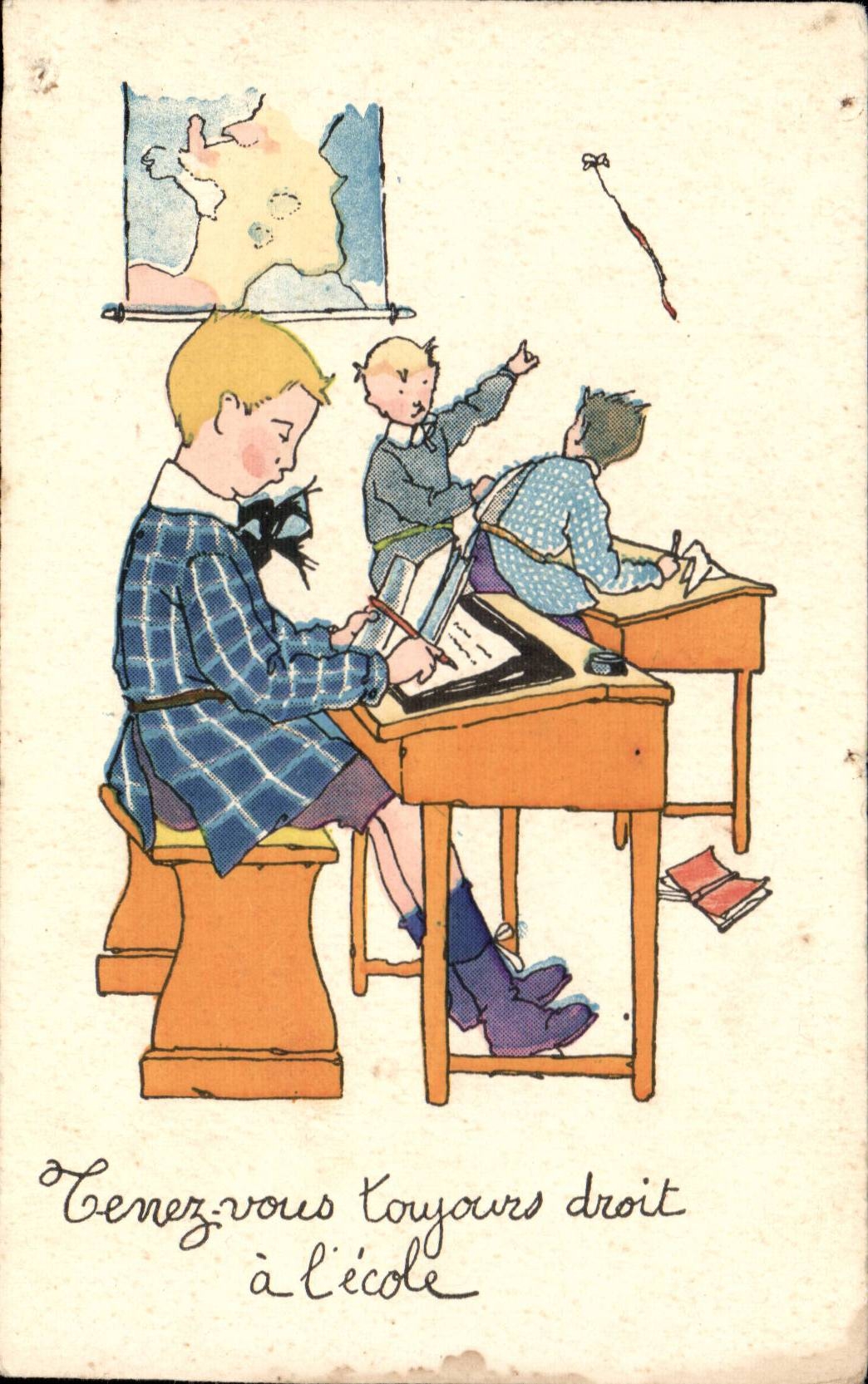 Tenez vous toujours droit a l'ecole (classe ecolier enfant)