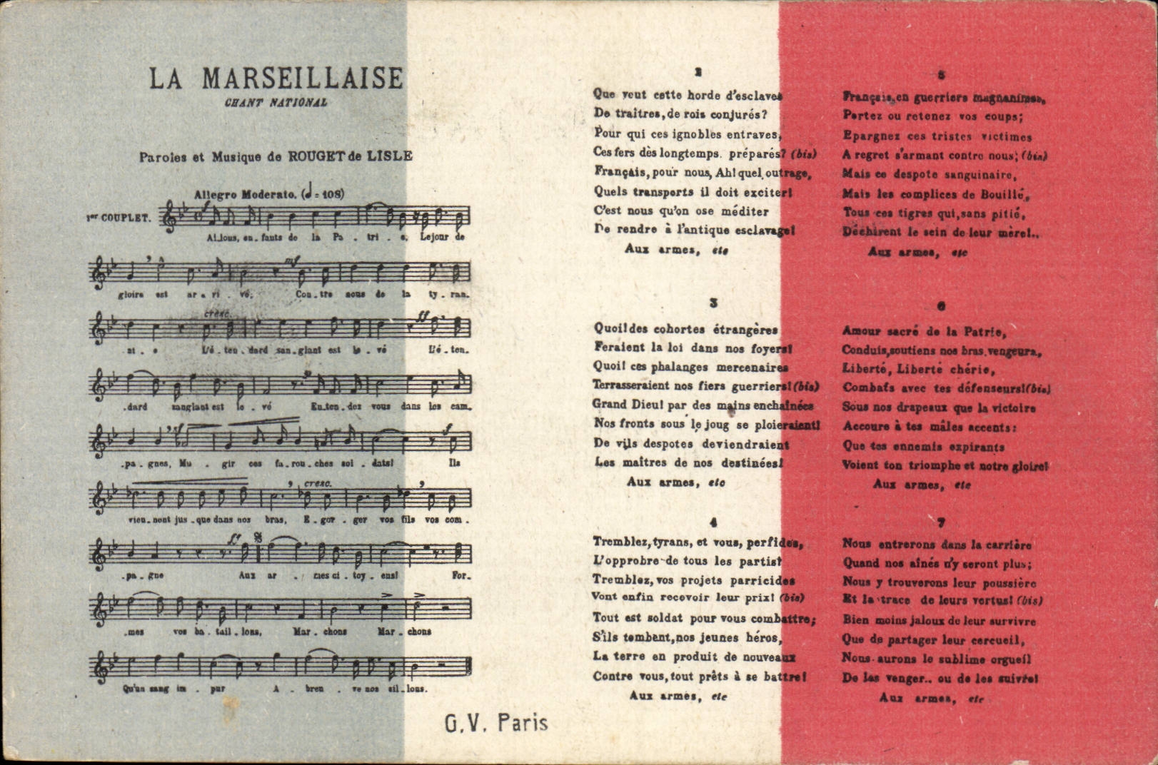 CPA La Marseillaise Chant national (musique orchestre)