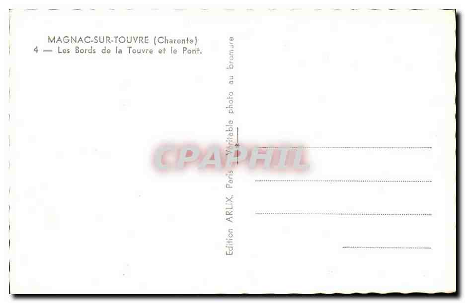 Magnac-sur-Touvre — Les Bords de la Touvre et le Pont — Édition ARLIX, Paris — Back