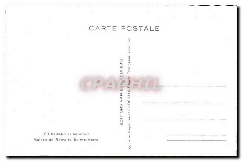 Etagnac CPA Maison de retraite Sainte Marie — Rückseite