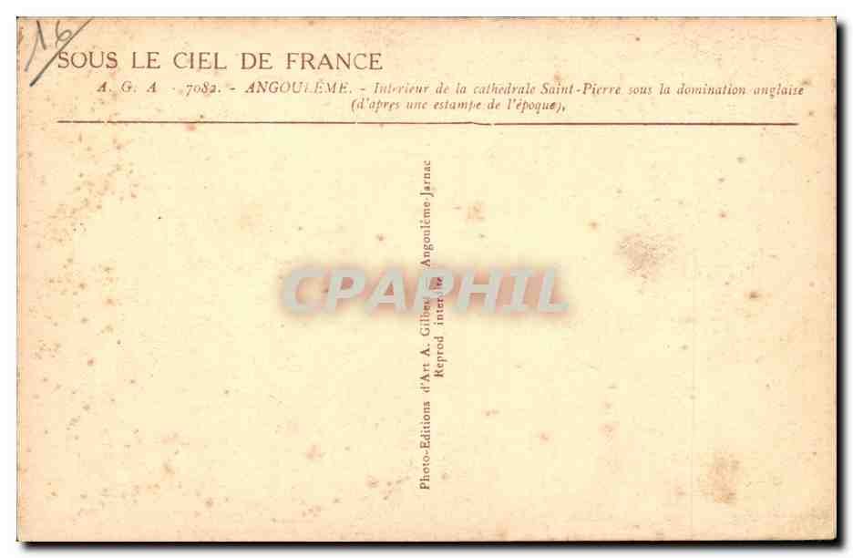 Intérieur de la cathédrale Saint-Pierre d'Angoulême — sous la domination anglaise — éditeur A.G.A. n°7082 — Reverso