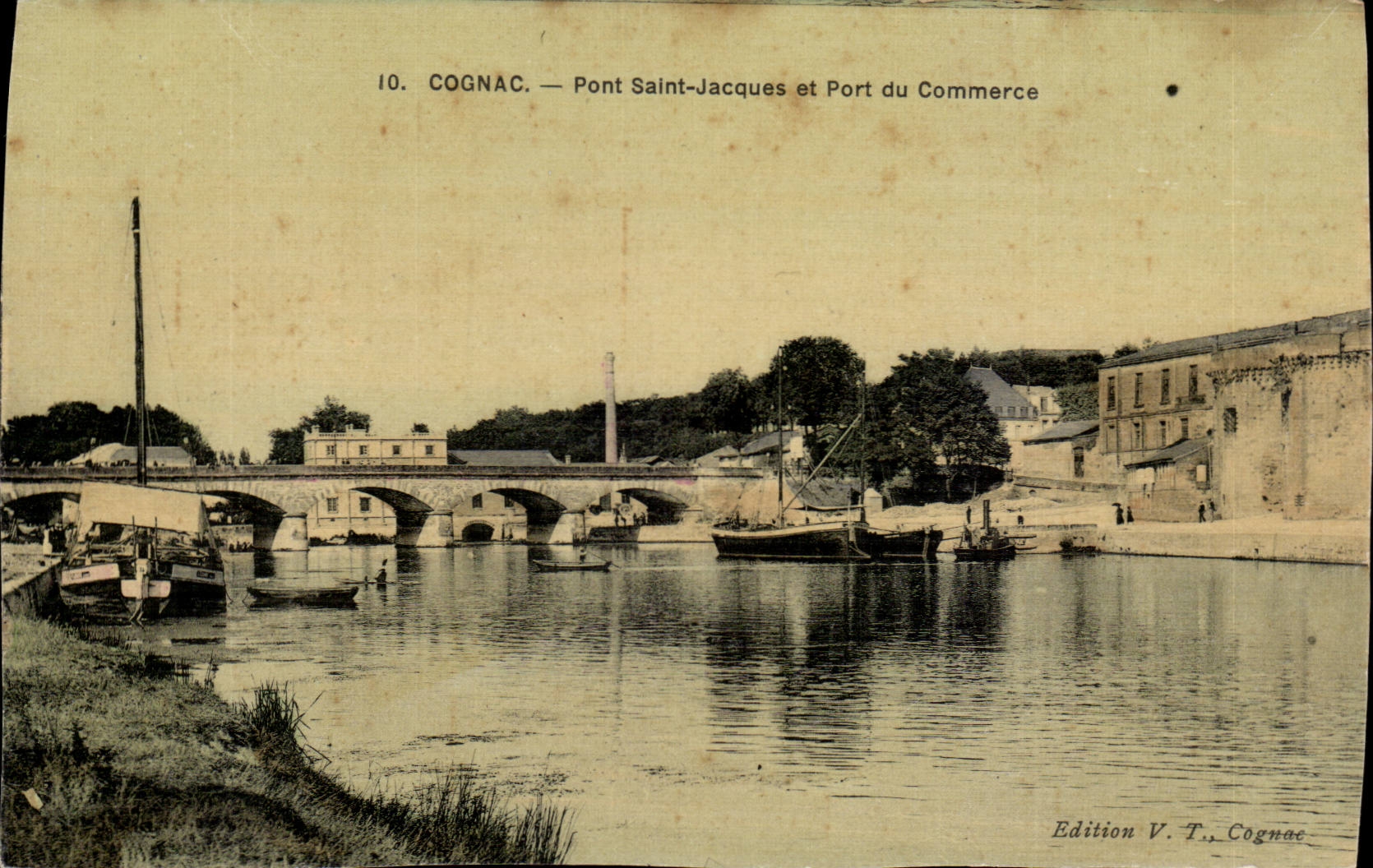 Cognac CPA Pont Saint Jacques et port du commerce