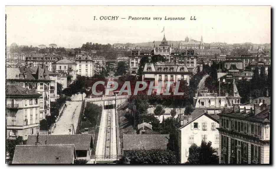 Suisse - Schweiz - Ouchy - Panorama vers Lausanne - CPA 
