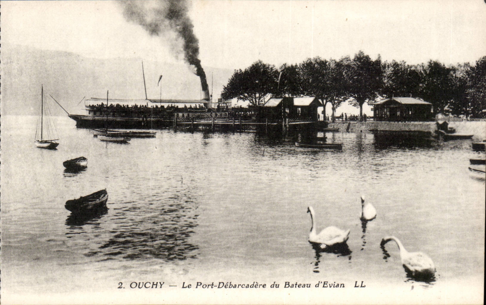 Suisse - Schweiz - Ouchy - Le Port debarcadere du bateau d'Evian - environs lausanne - CPA 
