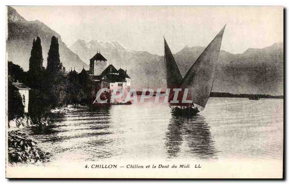 Suisse - Schweiz - Chillon et la Dent du Midi - Veytaux - CPA 