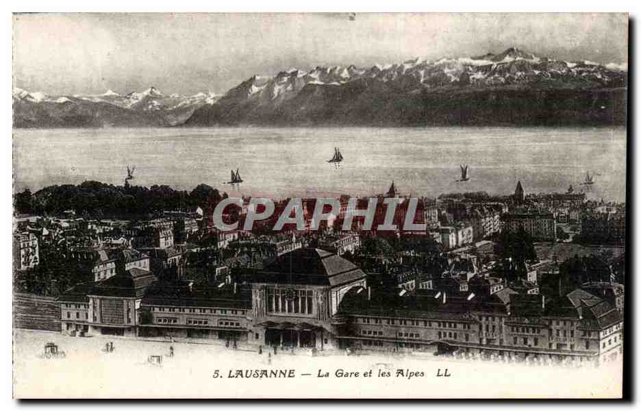 Suisse - Schweiz - Lausanne - La Gare et les Alpes - CPA 