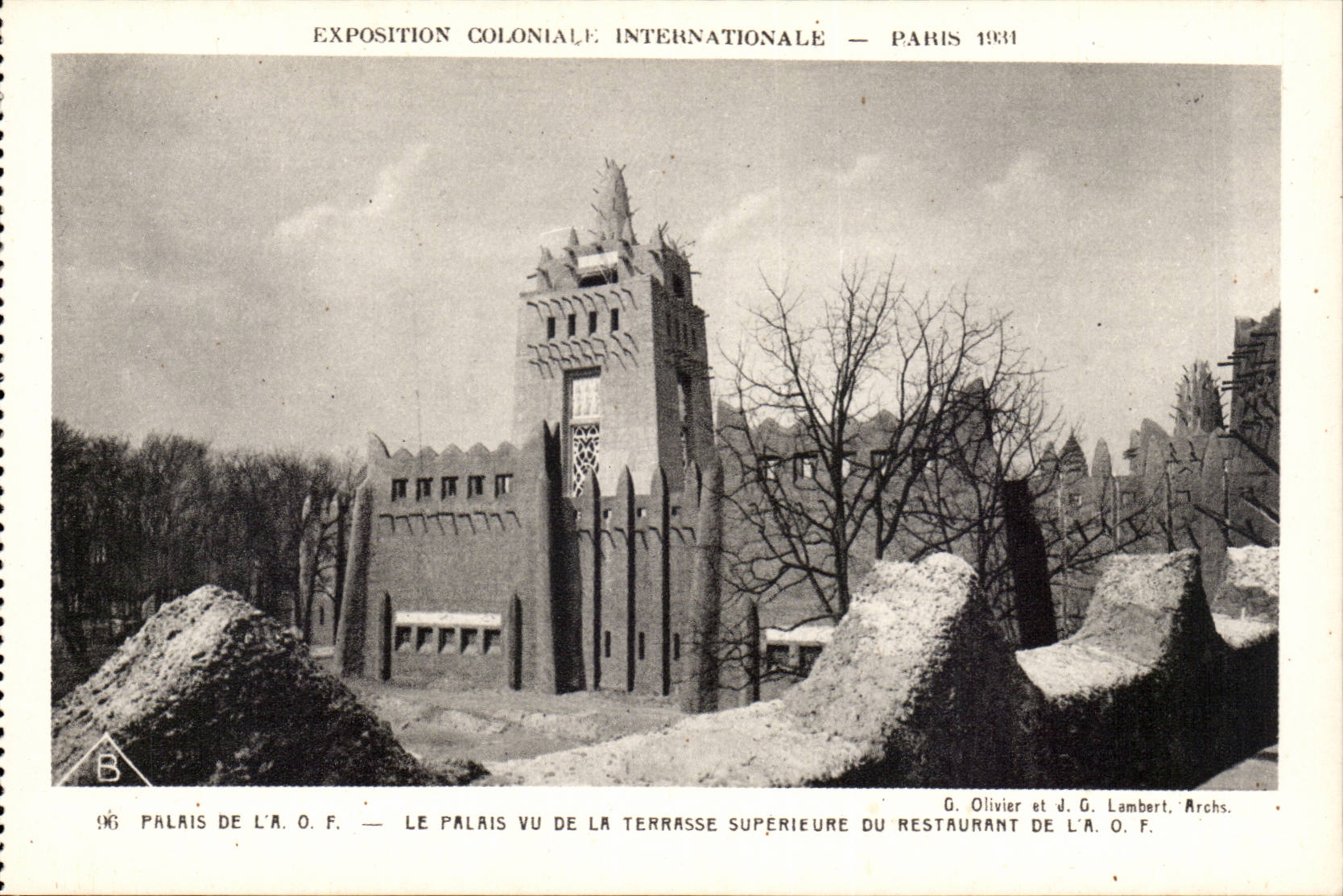 Paris - Exposition Coloniale Internationale 1931 - Le Palais de L A O F Vue de la Terrasse superieure - CPA 