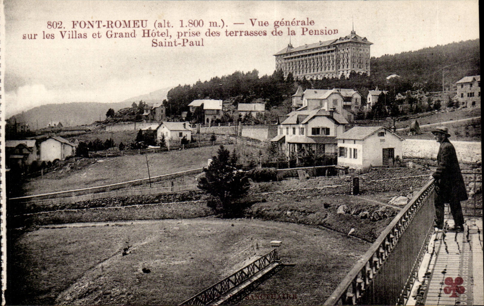 Font Romeu - Vue Generale sur Les Villas et le Grand Hotel prise de la Terrasses de la Pension Saint Paul - CPA 