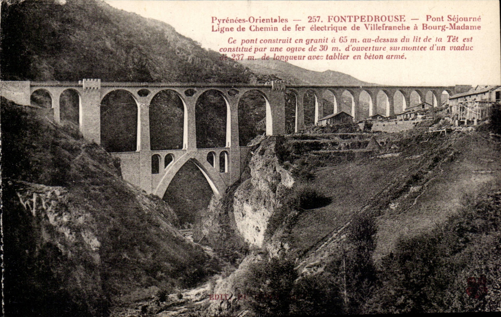 Fontpedrouse - Pont Sejourne - Line de Chemin de Fer electrique a Villefranche a Bourg Madame - CPA 