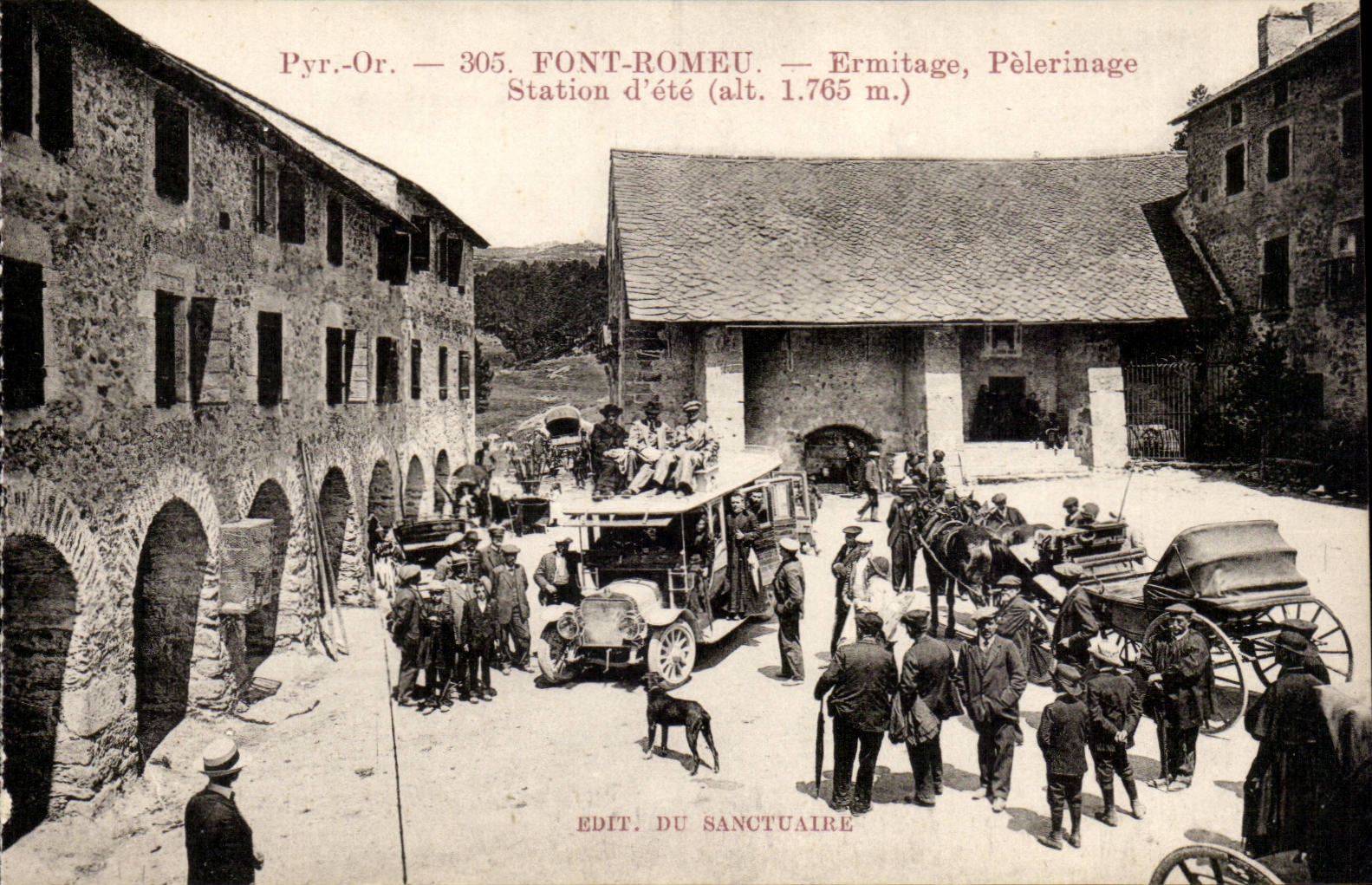 Font Romeu - Ermitage - Pelerinage - Station d'Ete - chien - automobile - do - CPA TOP