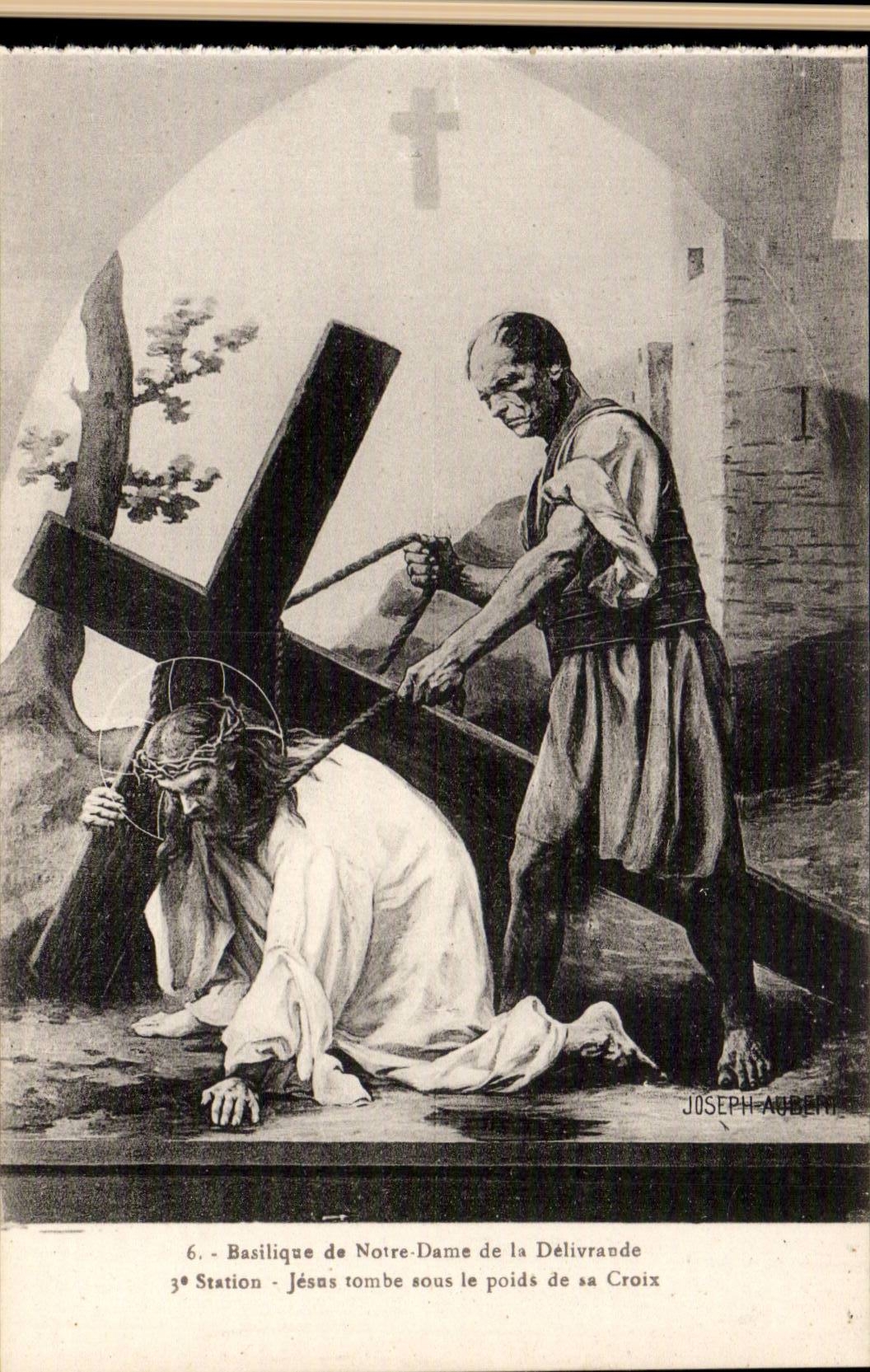 3e Station - Jésus tombe sous le poids de sa Croix — Basilique de Notre-Dame de la Délivrande — Joseph Aubern
