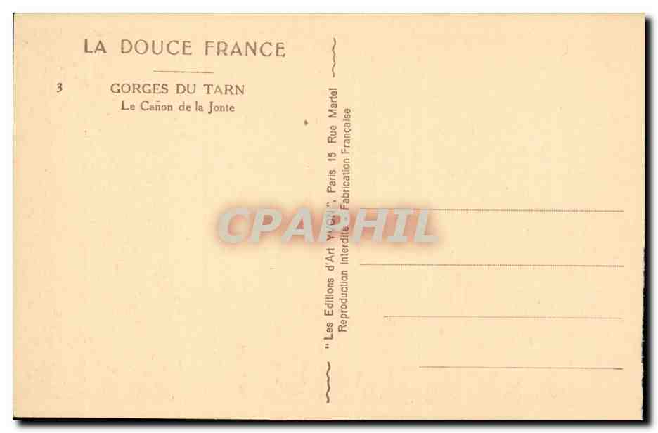 Gorges du Tarn - La canon de la Jonte - CPA  — Rückseite