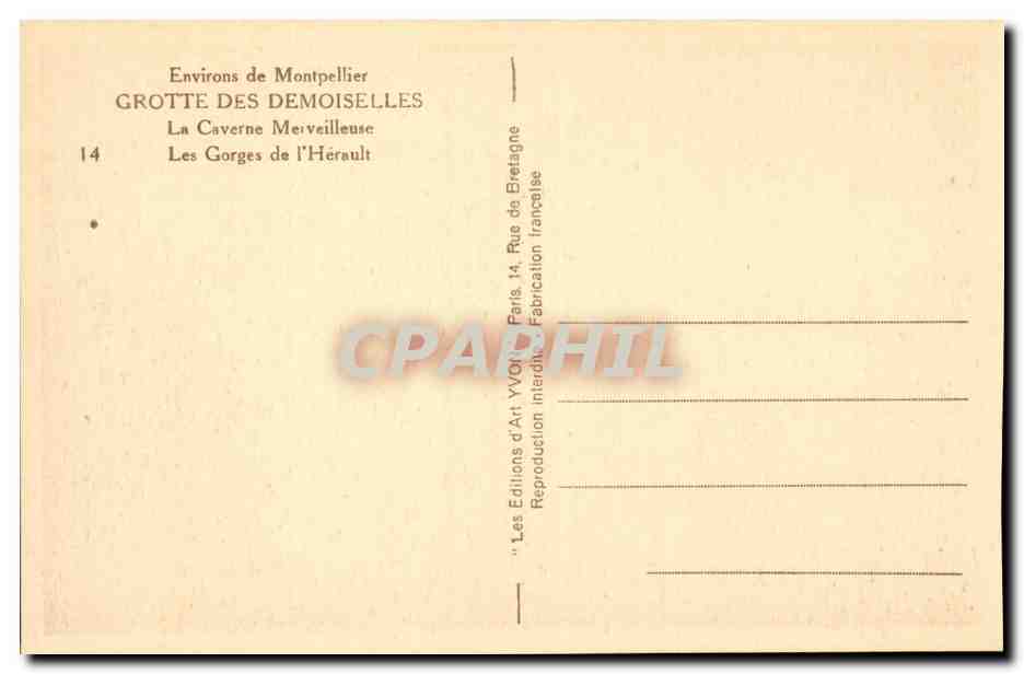 Montpellier - Environs - Grotte des Demoiselles - La Caverne Merveilleuse - Les Gorges de l'Herault - CPA  — Back