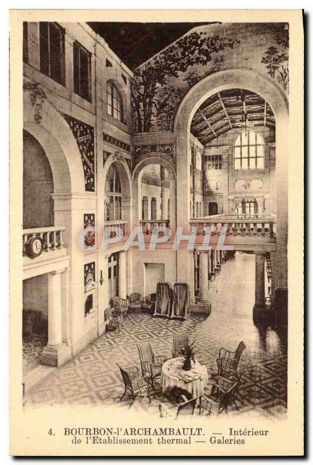 Bourbon - l'Archambault - Interieur de l' Etablissement Thermal et galeries CPA 