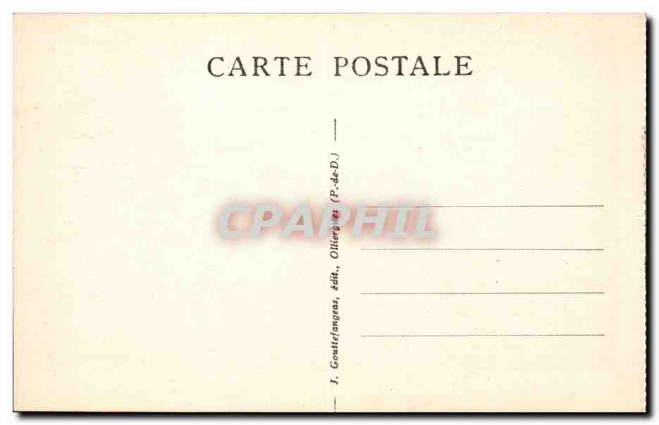 Le Mont Dore - Place Michel Bertrand - vu du Sommet du Capucin - CPA  — Verso