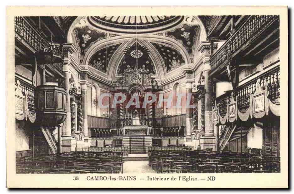 Cambo les Bains - Interieur de l'Eglise - CPA 