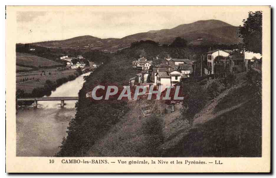 Cambo-les-Bains — Vue générale, la Nive et les Pyrénées — LL.