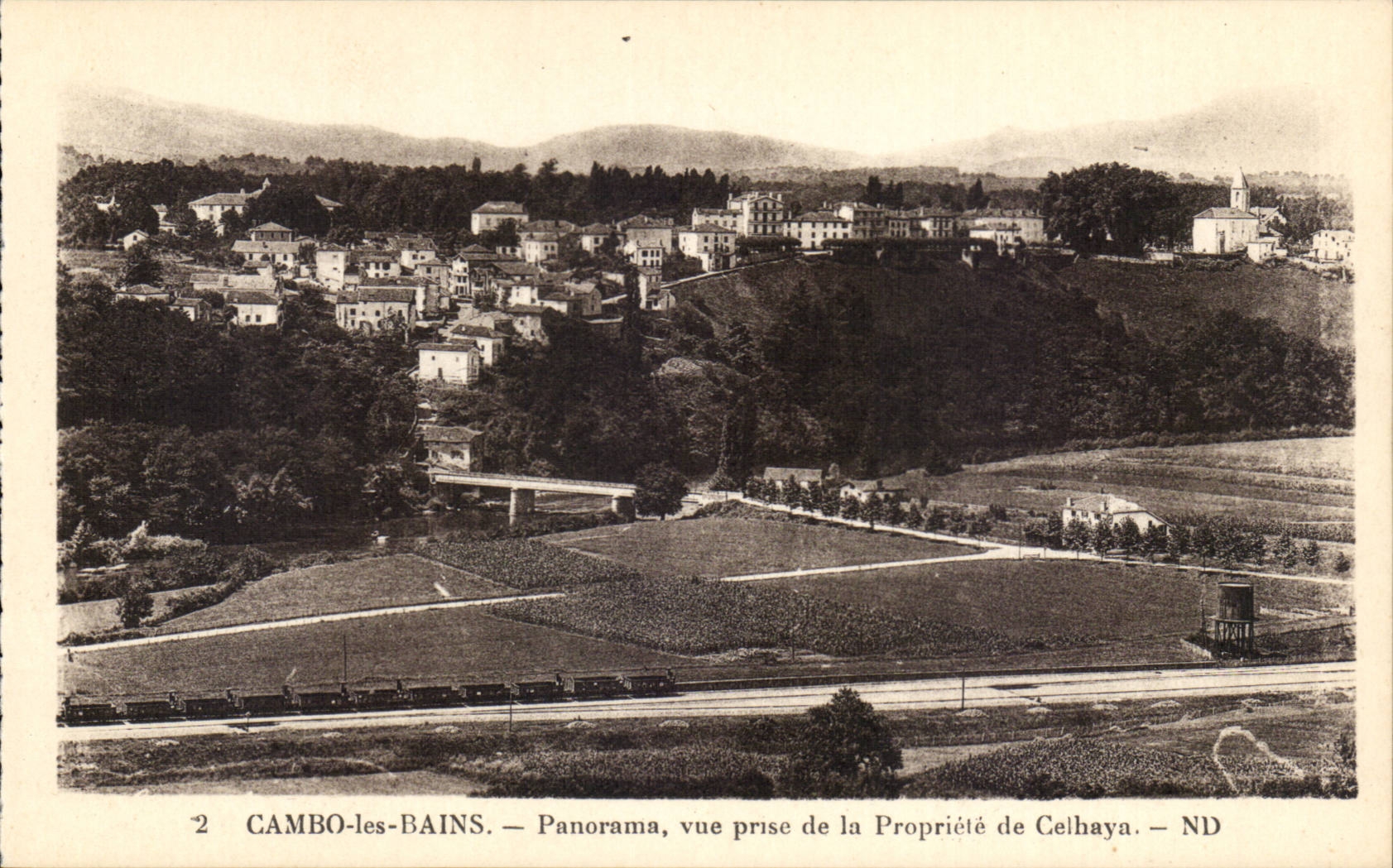 Cambo-les-Bains — Panorama, vue prise de la Propriété de Celhaya — C. des Arts Photomécaniques, Strasbourg