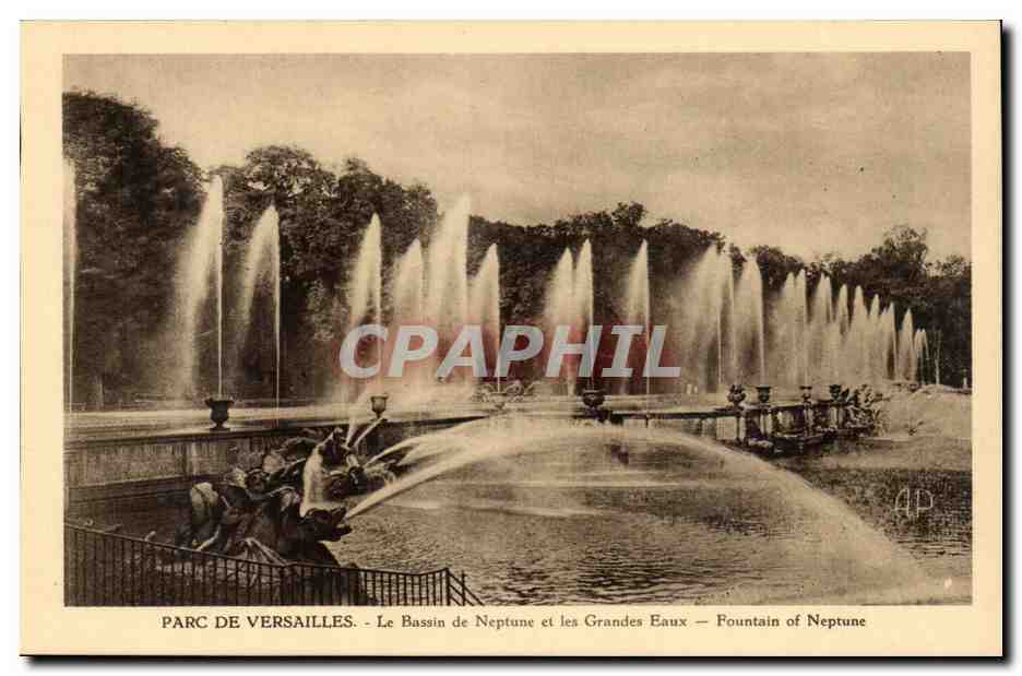 Parc de Versailles — Le Bassin de Neptune et les Grandes Eaux — E. Papeghin, Paris