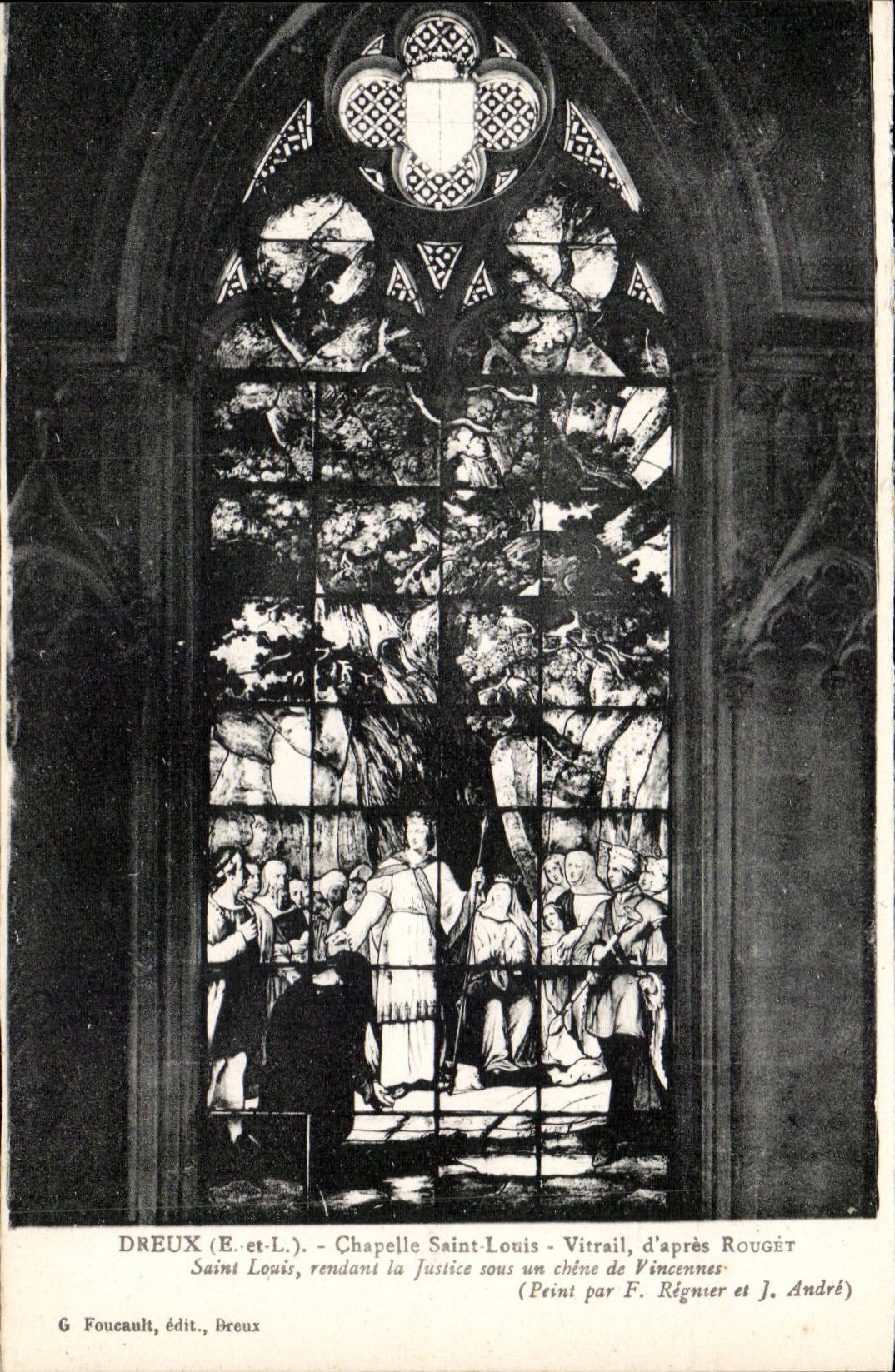 Dreux (E.-et-L.) - Chapelle Saint-Louis - Vitrail d'après Rougét
