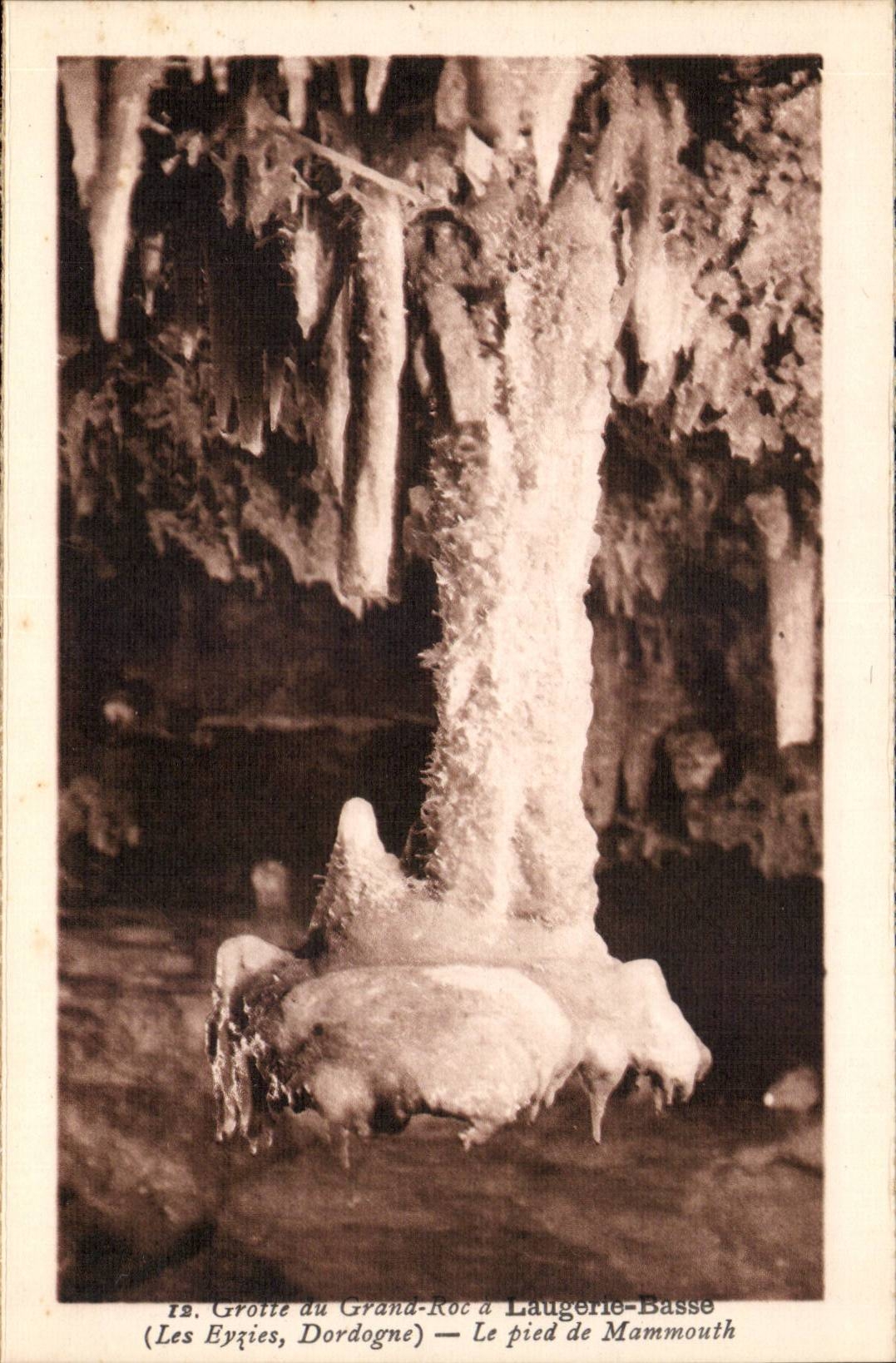 Höhle von Grand-Roc in Laugerie-Basse — Das Fuß des Mamuts — (Les Eyzies, Dordogne)