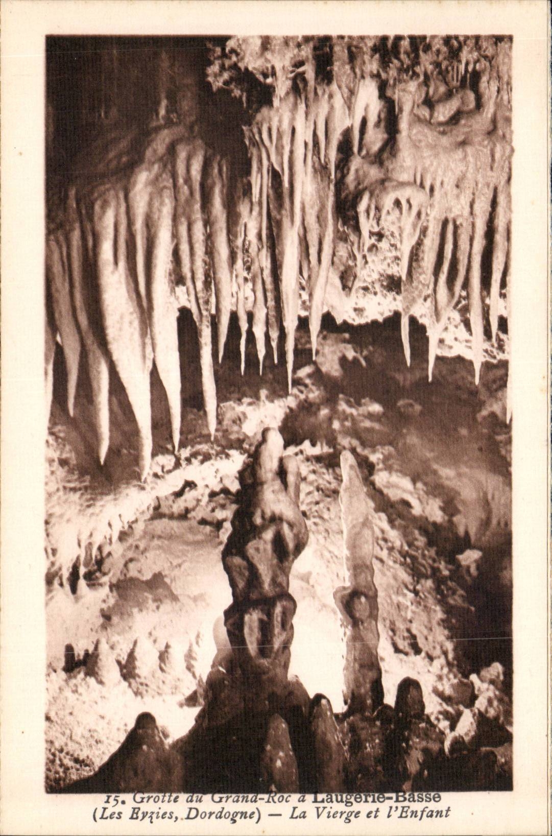 Grotte du Grand-Roc à Laugerie-Basse — Les Byzies, Dordogne — La Vierge et l'Enfant