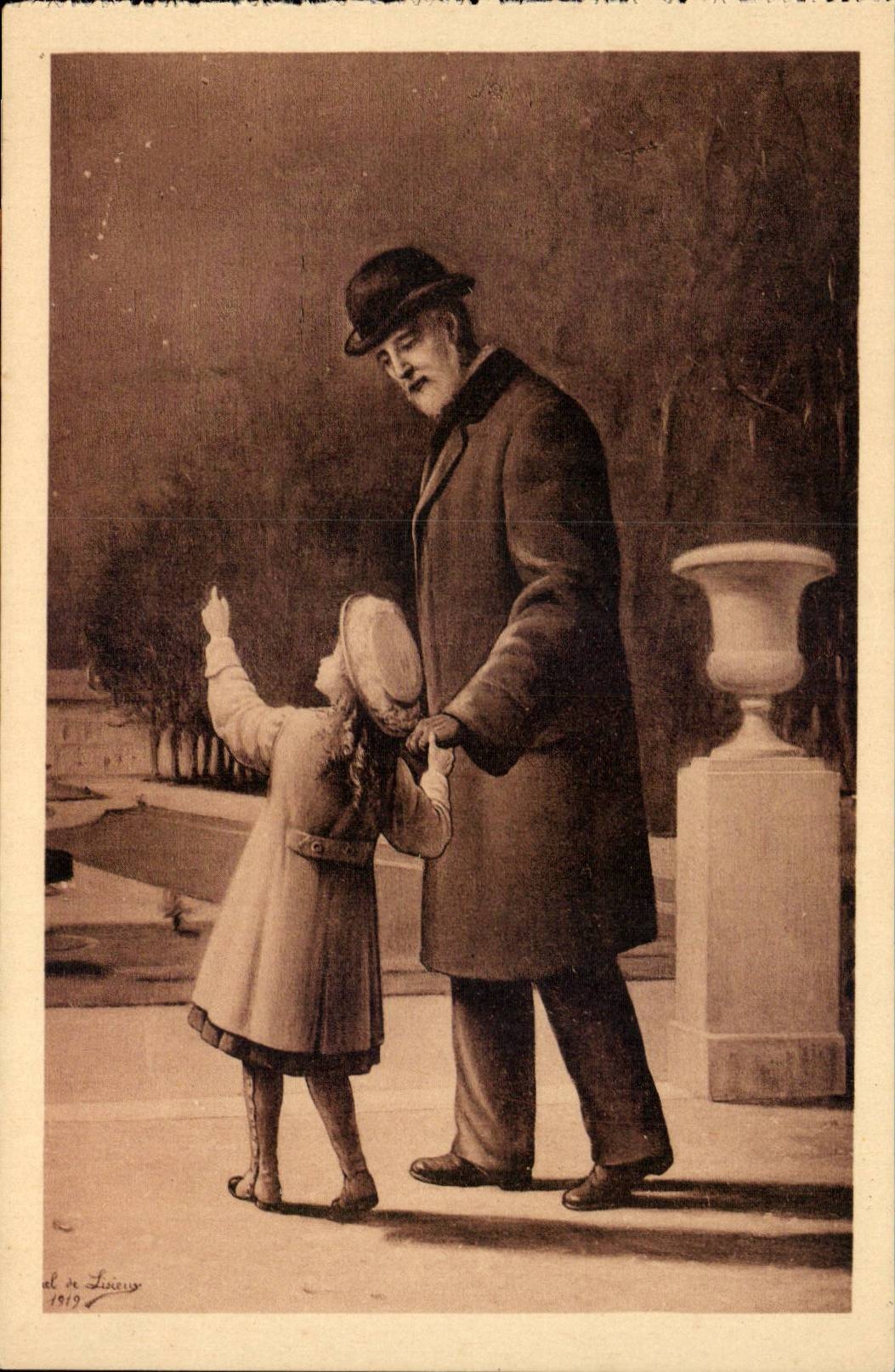 Fantaisie - Therese Enfant et Pere CPA 
