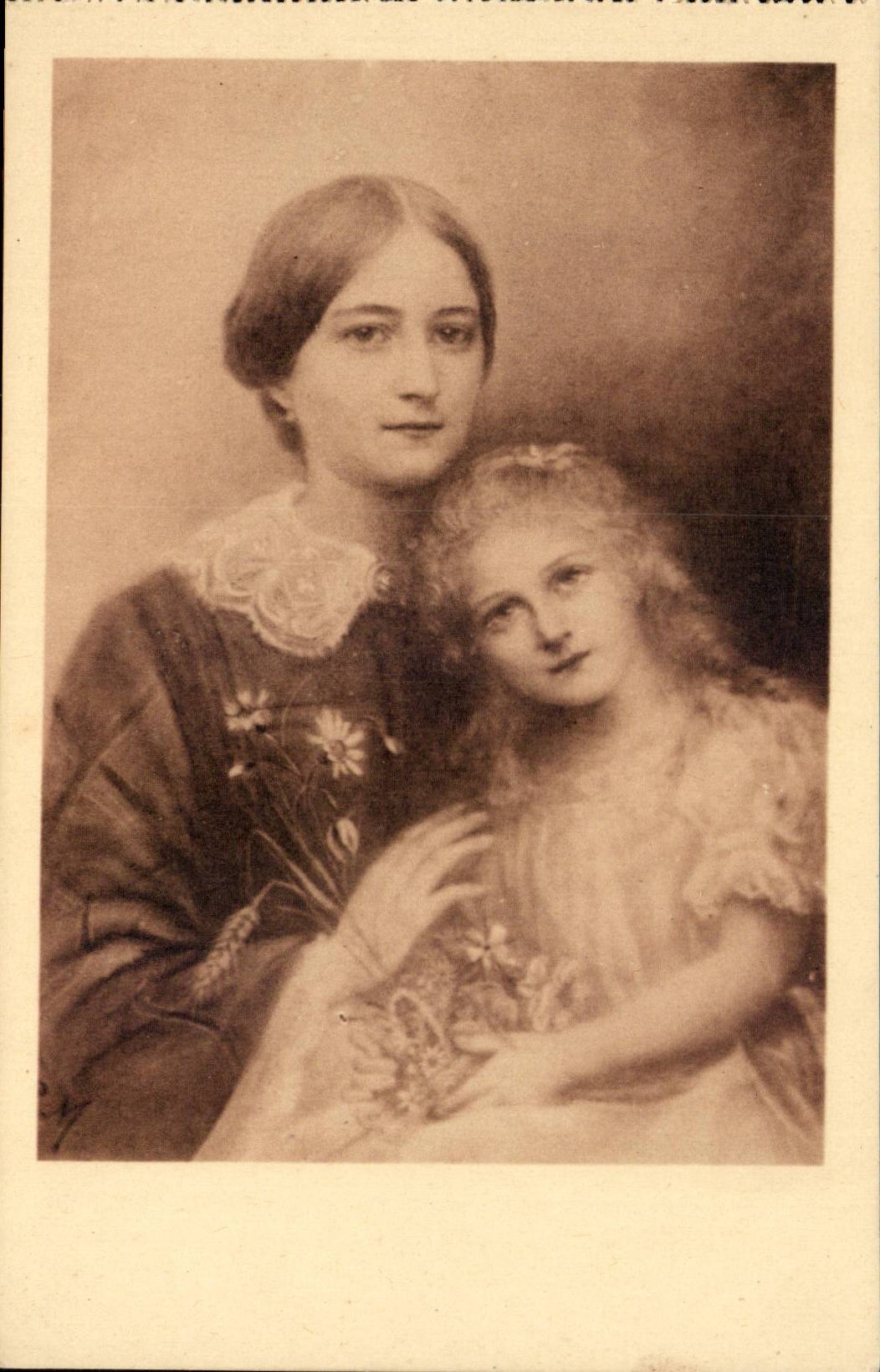 Fantaisie - Enfant Therese de l'Enfant Jesus a 4 Ans et sa Mere CPA 
