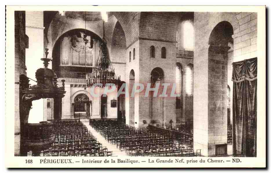 Périgueux — Intérieur de la Basilique — La Grande Nef, prise du Chœur — Édition Jean Jaurès, Périgueux