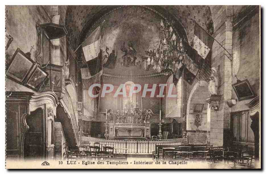 Luz CPA Eglise des templiers interieur de la chapelle