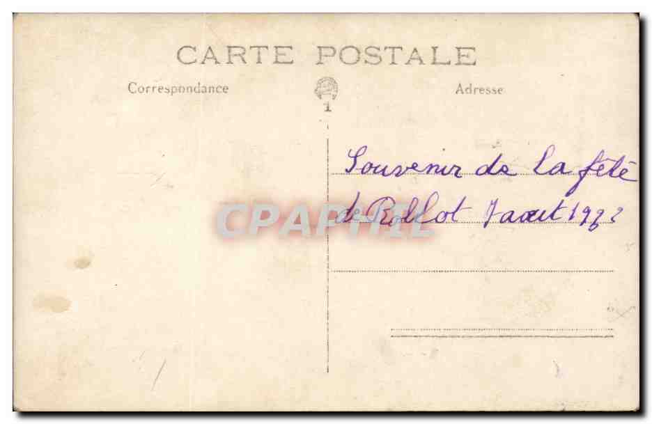 CARTE PHOTO Enfants Bateau ile de France (fete de Rollot Aout 1933) (enfants) — Rückseite