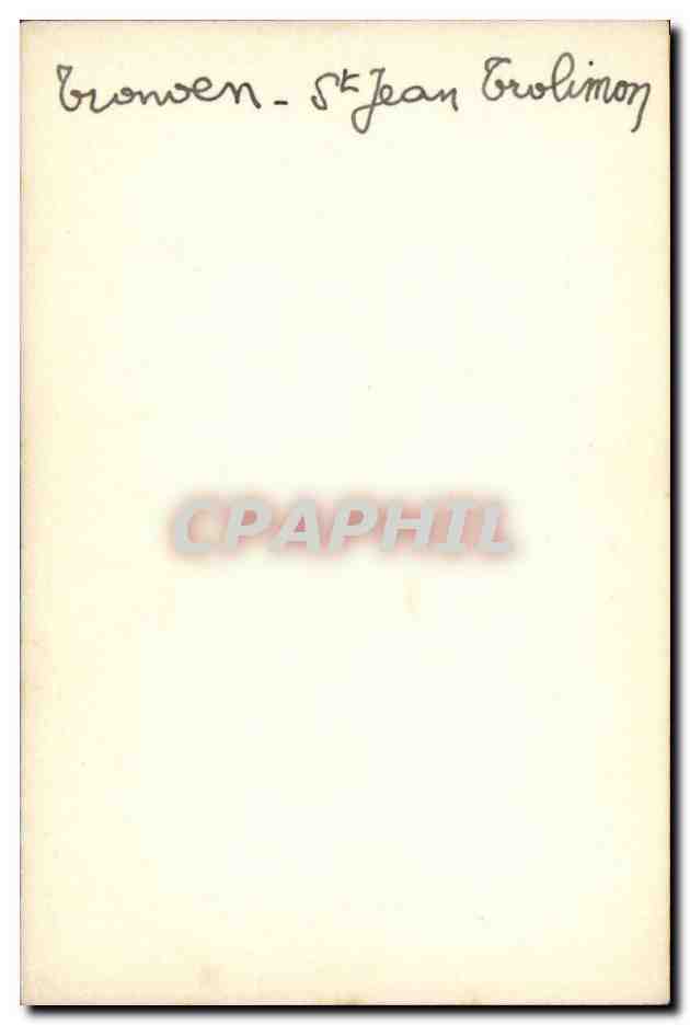 CARTE PHOTO Calvaire de Tronven St Jean Trolimon (coiffe foklore costume) — Rückseite