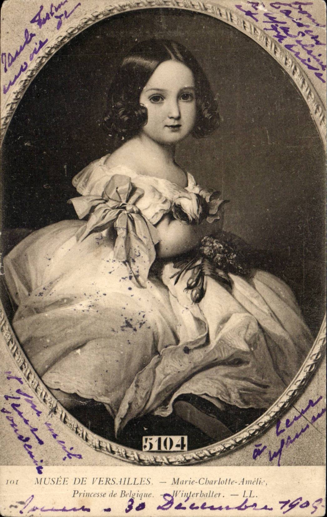 CPA Musee de Versailles Marie charlotte Amelie Princesse de Belgique Winterballer
