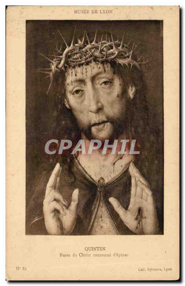 CPA Musee de Lyon Quiten Buste du Christ couronne d'epines