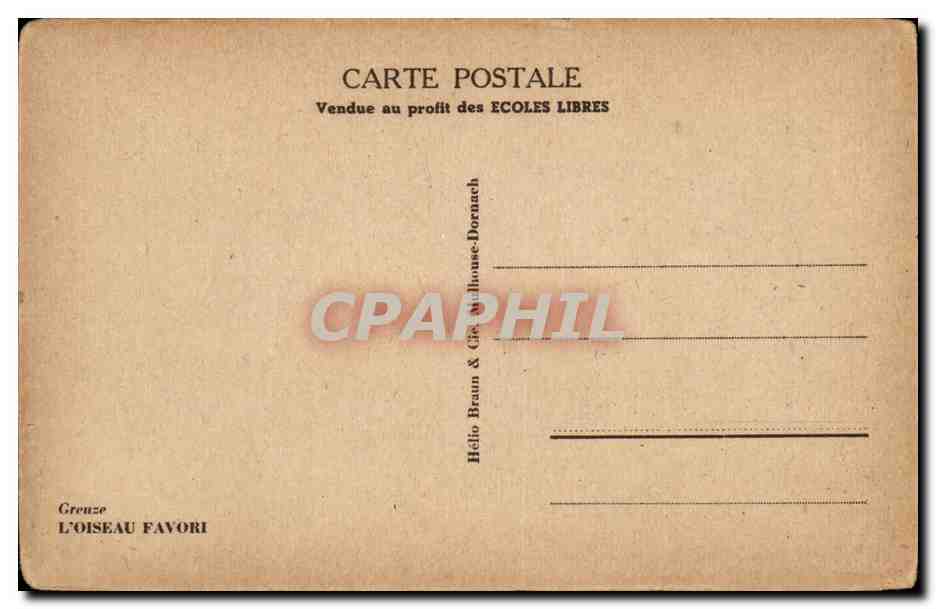 CPA Grenze Oiseau favori — Verso