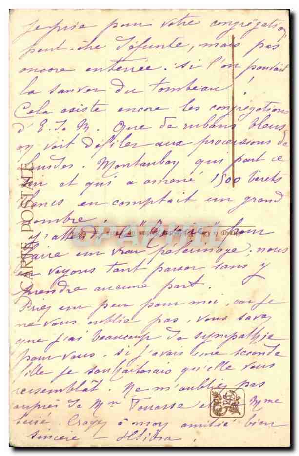 CPA Lematte La fuite en Egypte Egypt Ane Donkey Mule — Verso