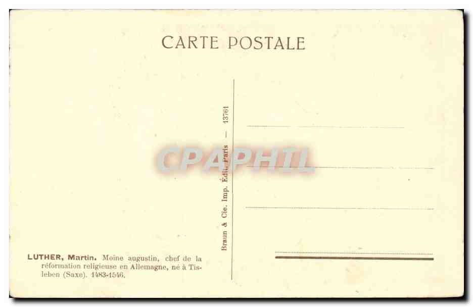 CPA Luther 1483 1546 — Verso