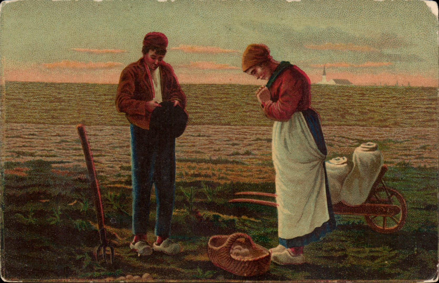 Scène de campagne — travail agricole — éditeur non visible