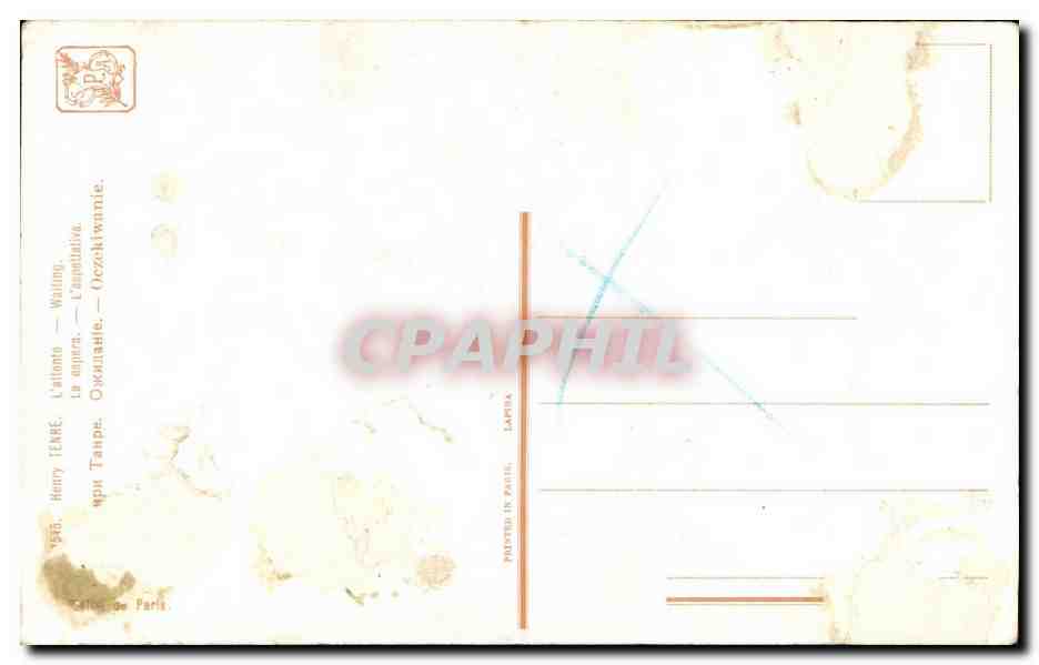 CPA Henry Tenre L'attente  — Verso