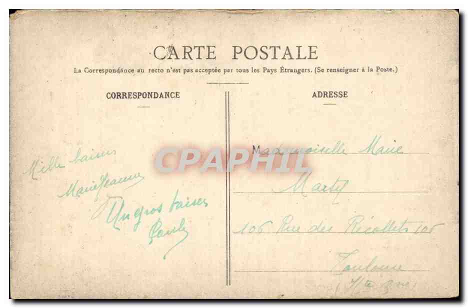 CPA Lourdes La grotte — Verso