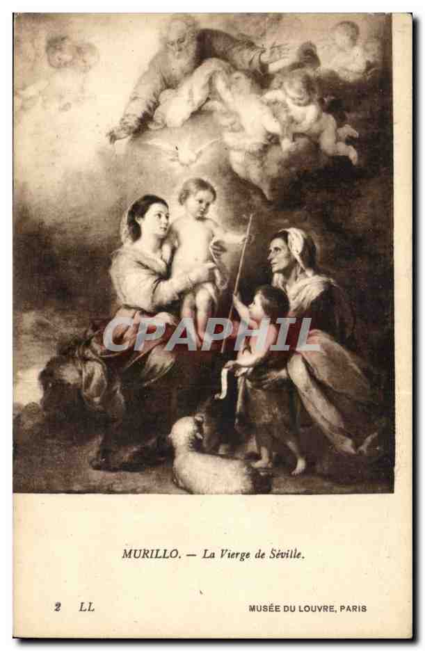 CPA Murillo La vierge de Seville musee du Louvre paris 