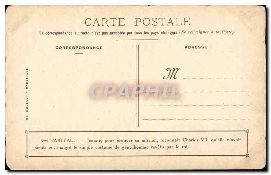 CPA Jeanne d'arc — Rückseite