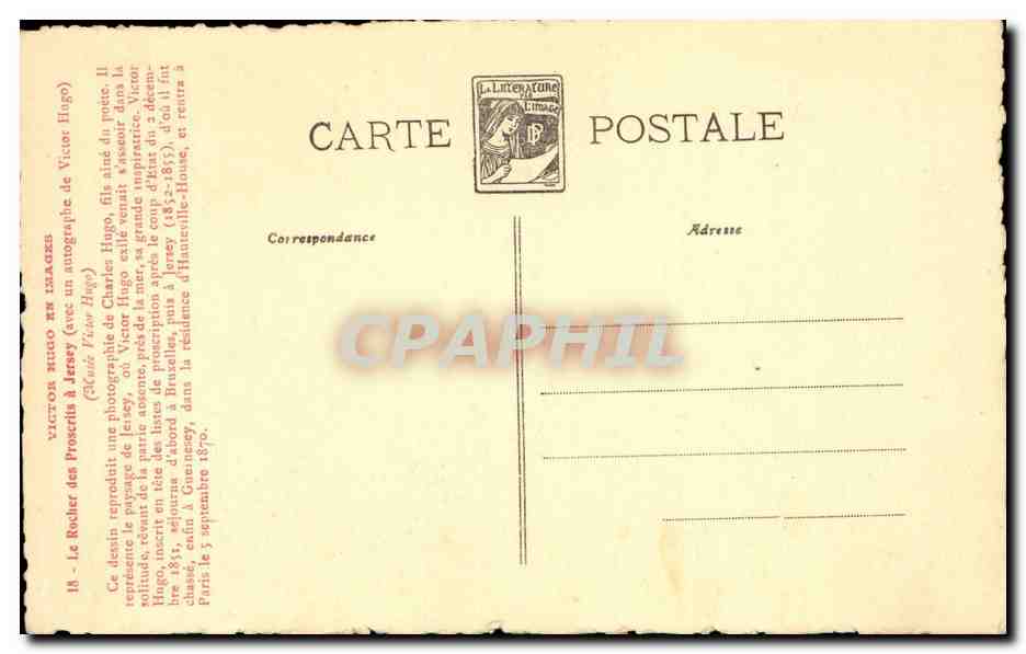 CPA Le rocher — Verso